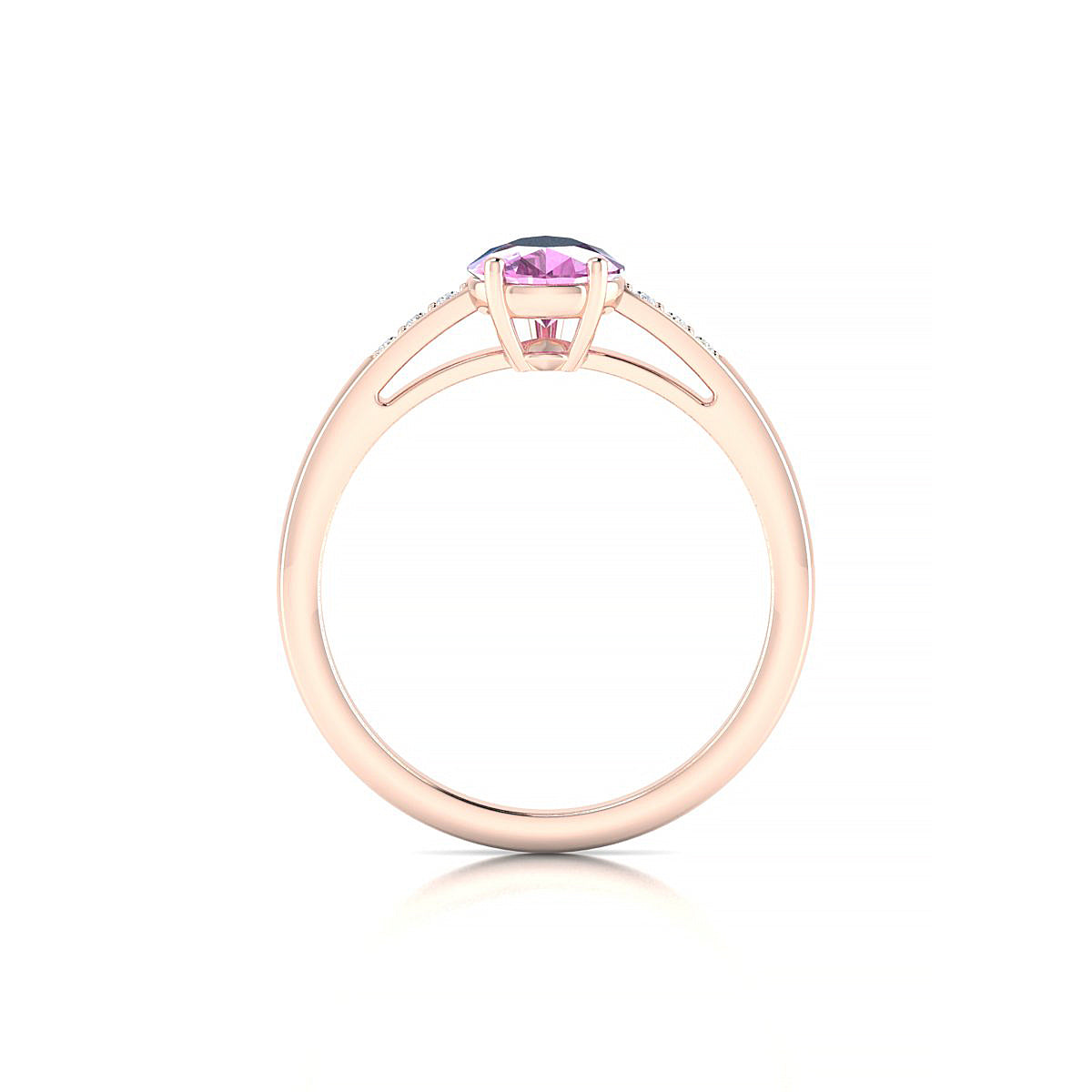 Exquisite | 18k Rose Gold 8 x 6 mm Pear Pink Sapphire Ring