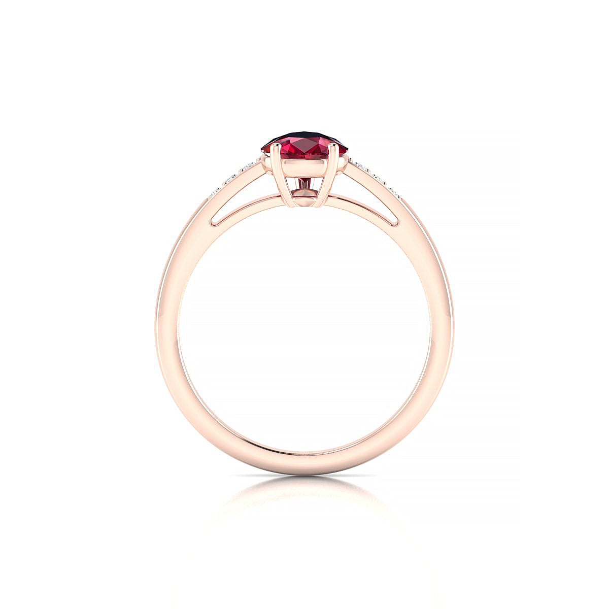 Exquisite | 18k Rose Gold 8 x 6 mm Pear Ruby Ring