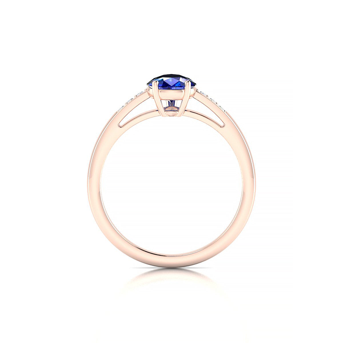 Exquisite | 18k Rose Gold 8 x 6 mm Pear Sapphire Ring