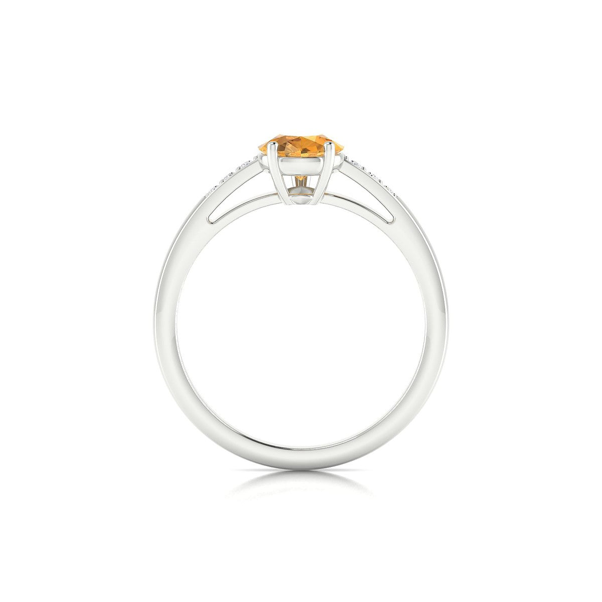 Exquisite | 18k White Gold 8 x 6 mm Pear Citrine Ring