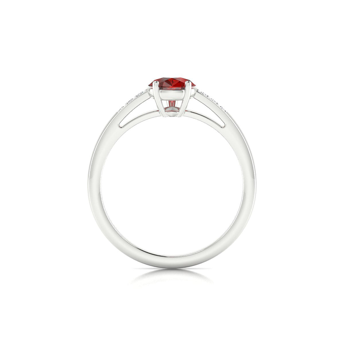 Exquisite | 18k White Gold 8 x 6 mm Pear Garnet Ring