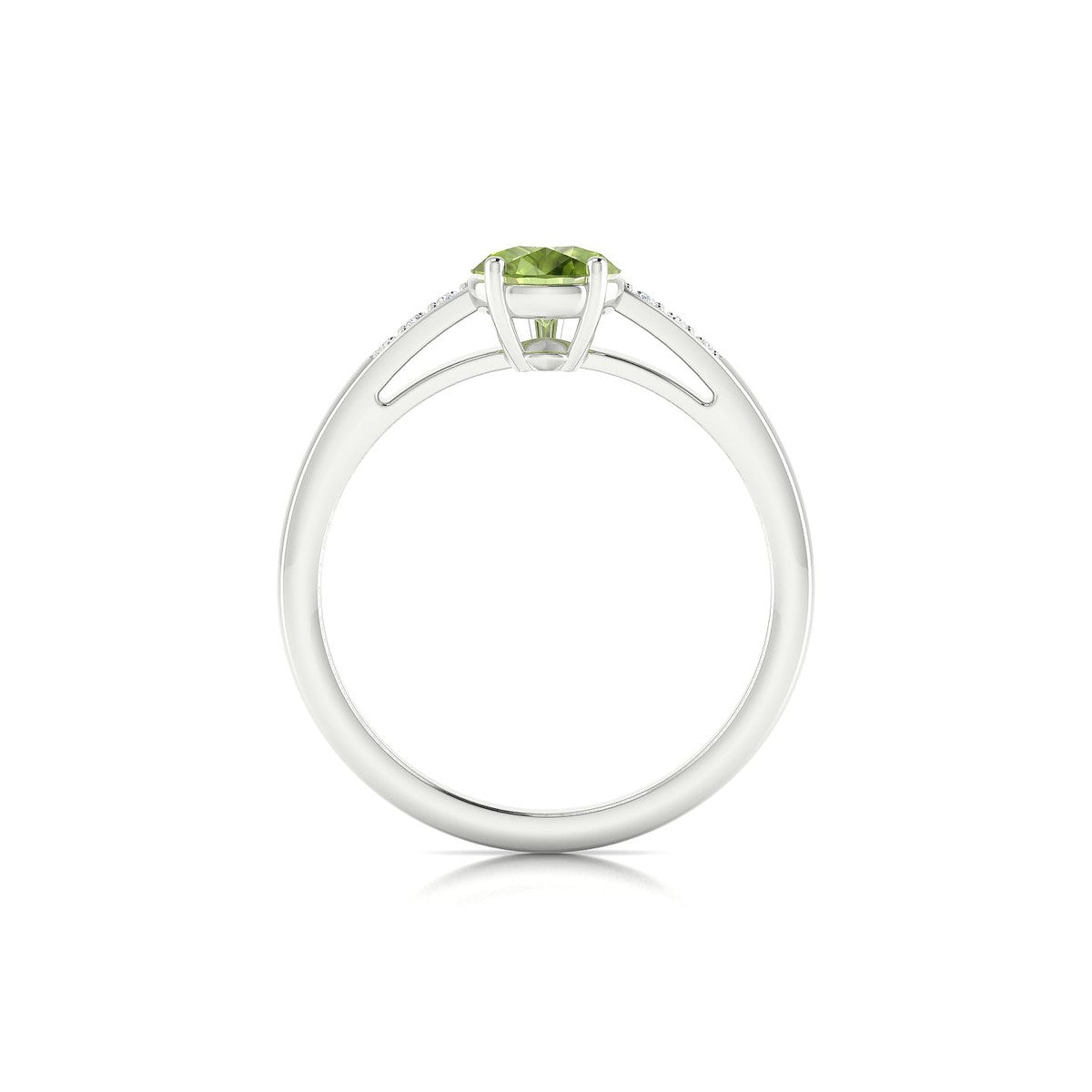 Exquisite | 18k White Gold 8 x 6 mm Pear Peridot Ring