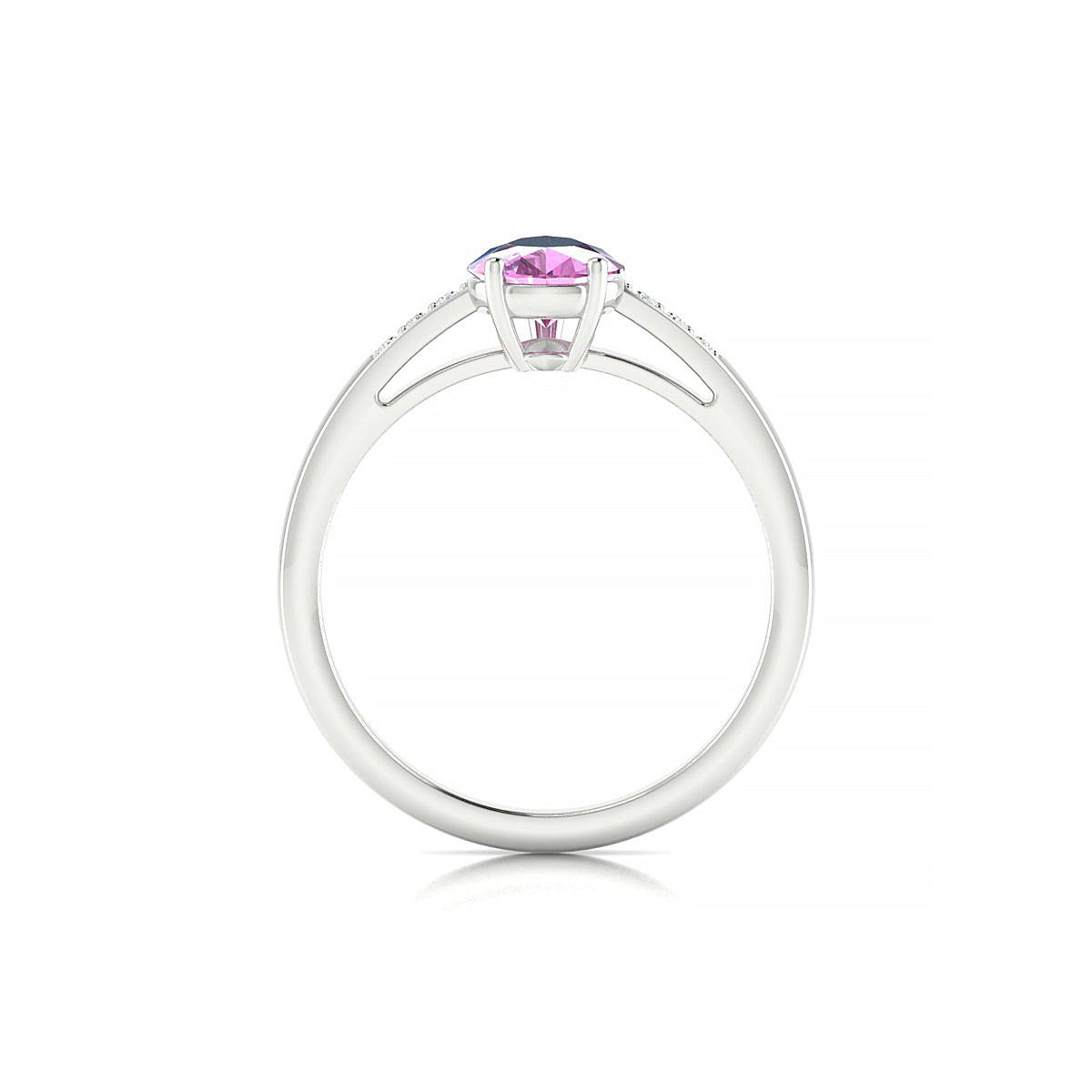 Exquisite | 18k White Gold 8 x 6 mm Pear Pink Sapphire Ring