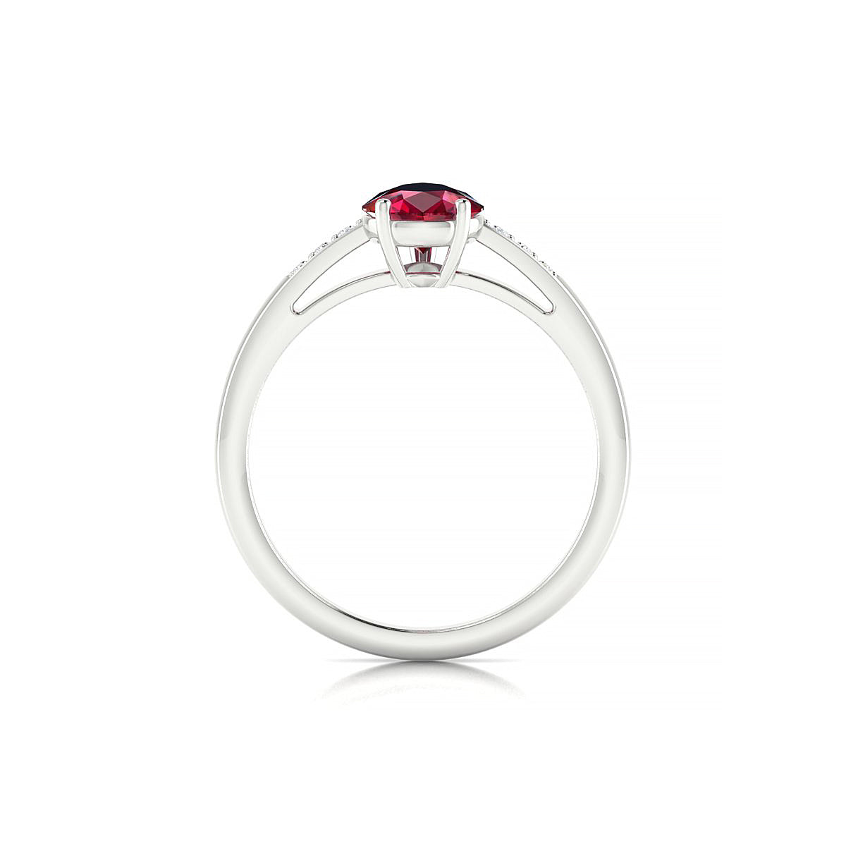 Exquisite | 18k White Gold 8 x 6 mm Pear Ruby Ring
