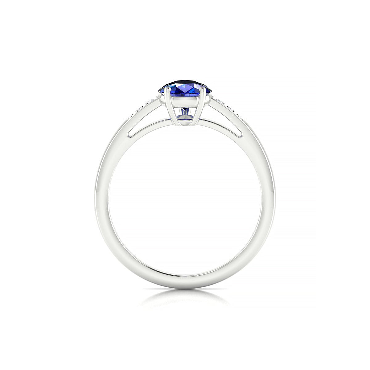 Exquisite | 18k White Gold 8 x 6 mm Pear Sapphire Ring
