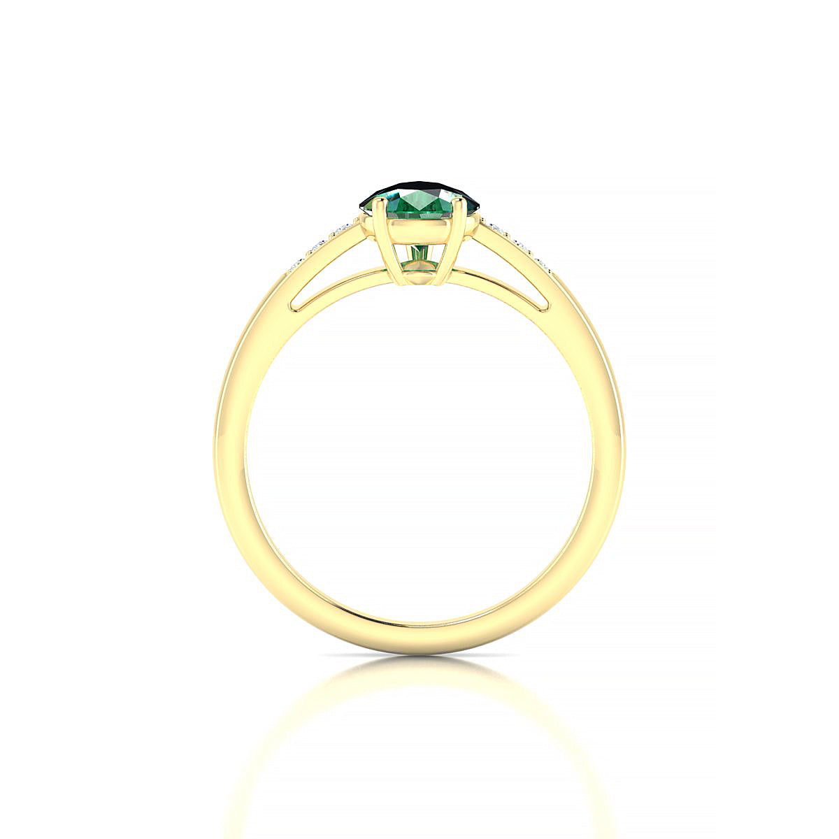 Exquisite | 18k Yellow Gold 8 x 6 mm Pear Emerald Ring