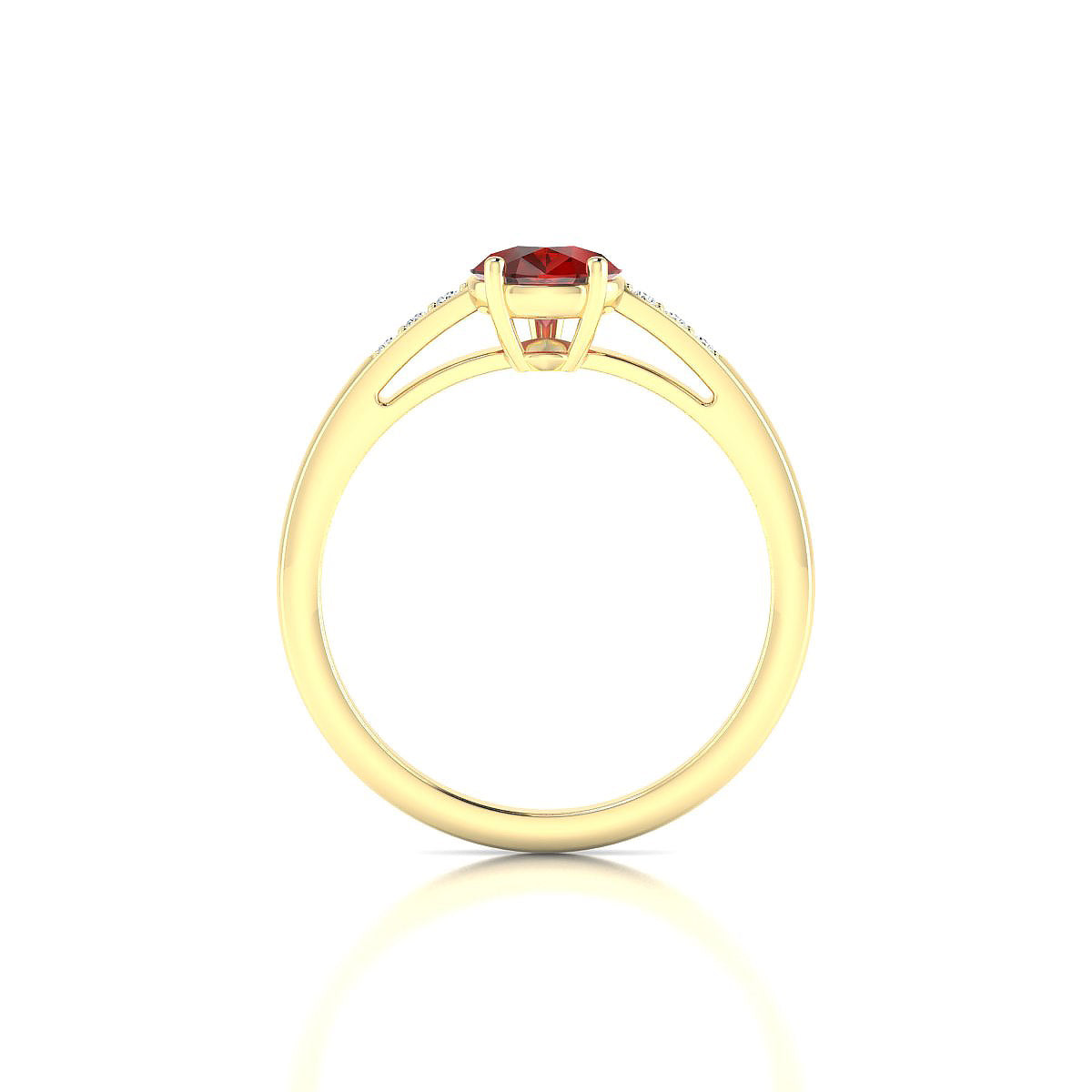 Exquisite | 18k Yellow Gold 8 x 6 mm Pear Garnet Ring