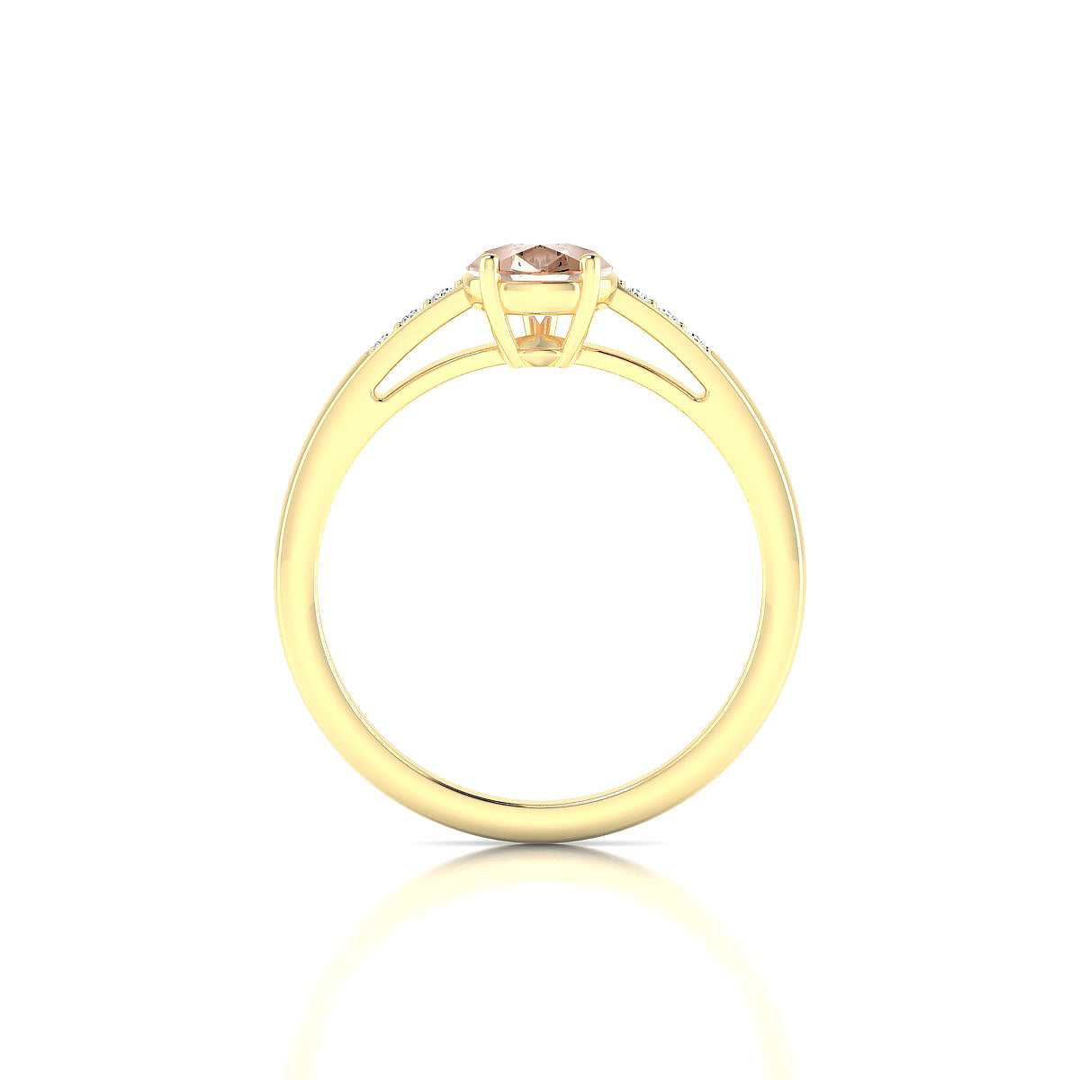 Exquisite | 18k Yellow Gold 8 x 6 mm Pear Morganite Ring