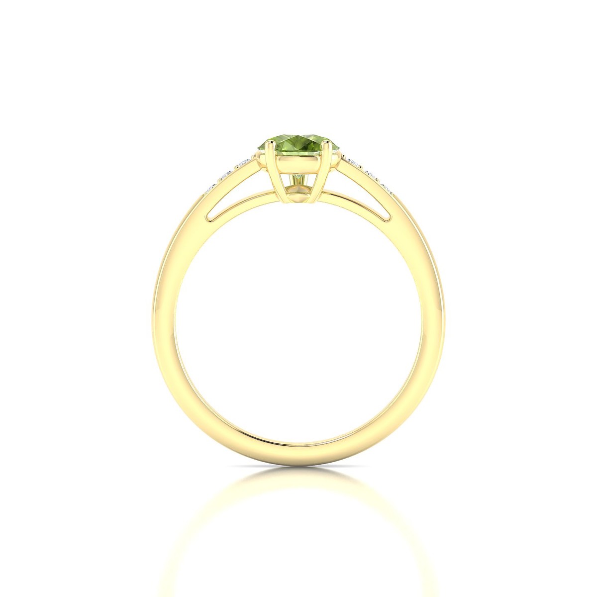 Exquisite | 18k Yellow Gold 8 x 6 mm Pear Peridot Ring
