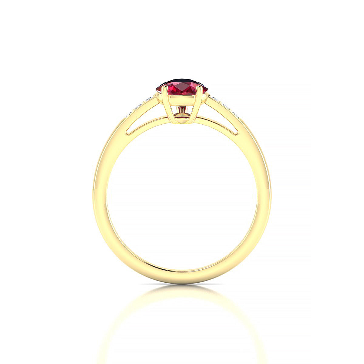 Exquisite | 18k Yellow Gold 8 x 6 mm Pear Ruby Ring