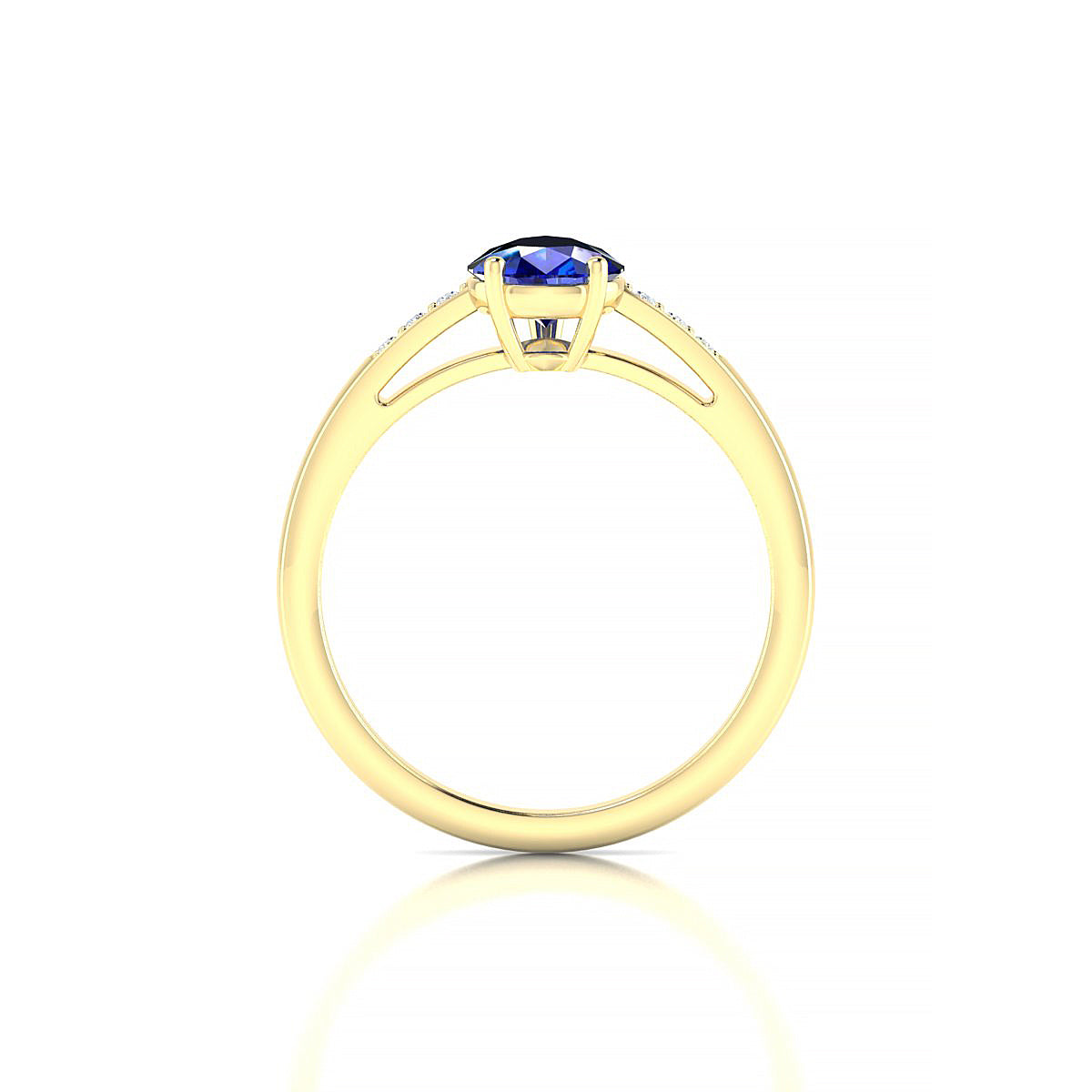Exquisite | 18k Yellow Gold 8 x 6 mm Pear Sapphire Ring