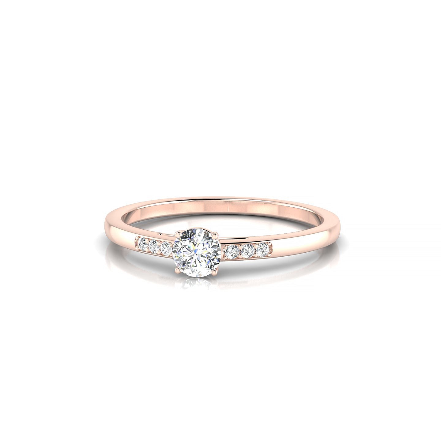Exquisite | 18k Rose Gold 3.7 mm Round Diamond Ring