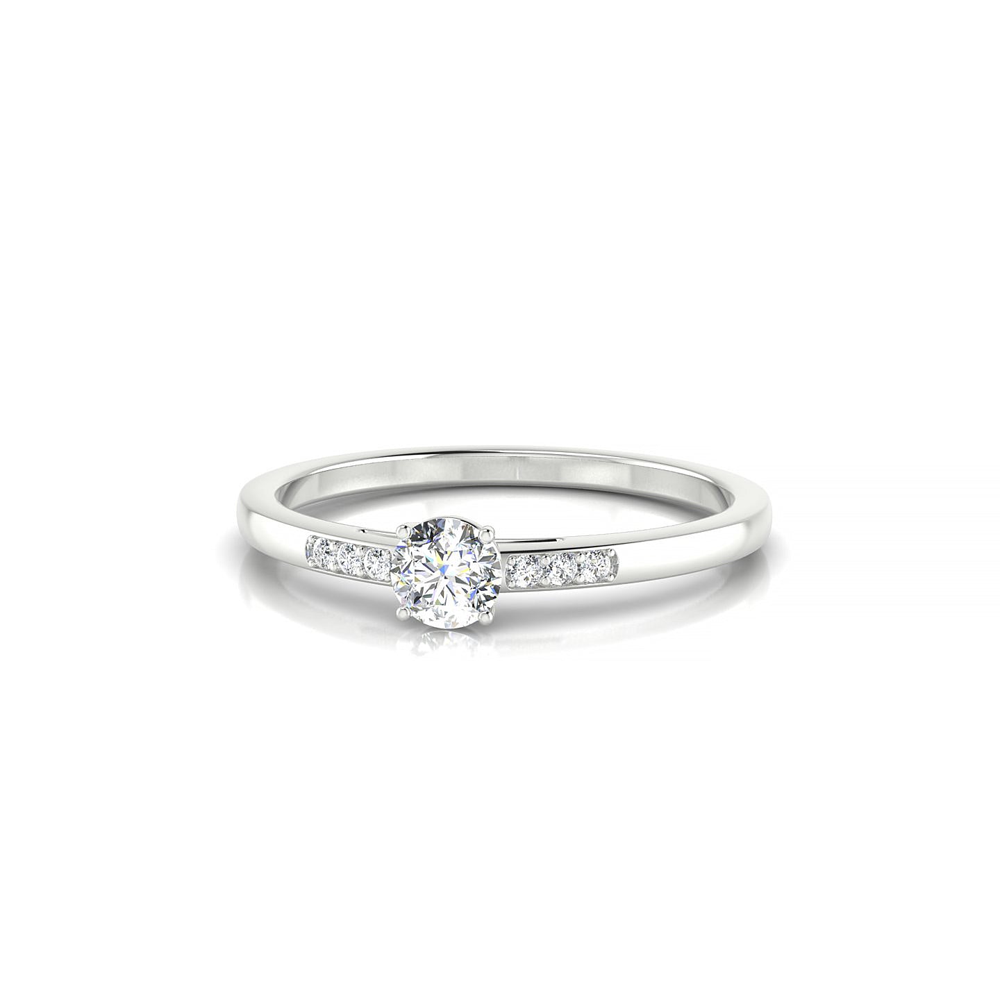 Exquisite | 18k White Gold 3.7 mm Round Diamond Ring