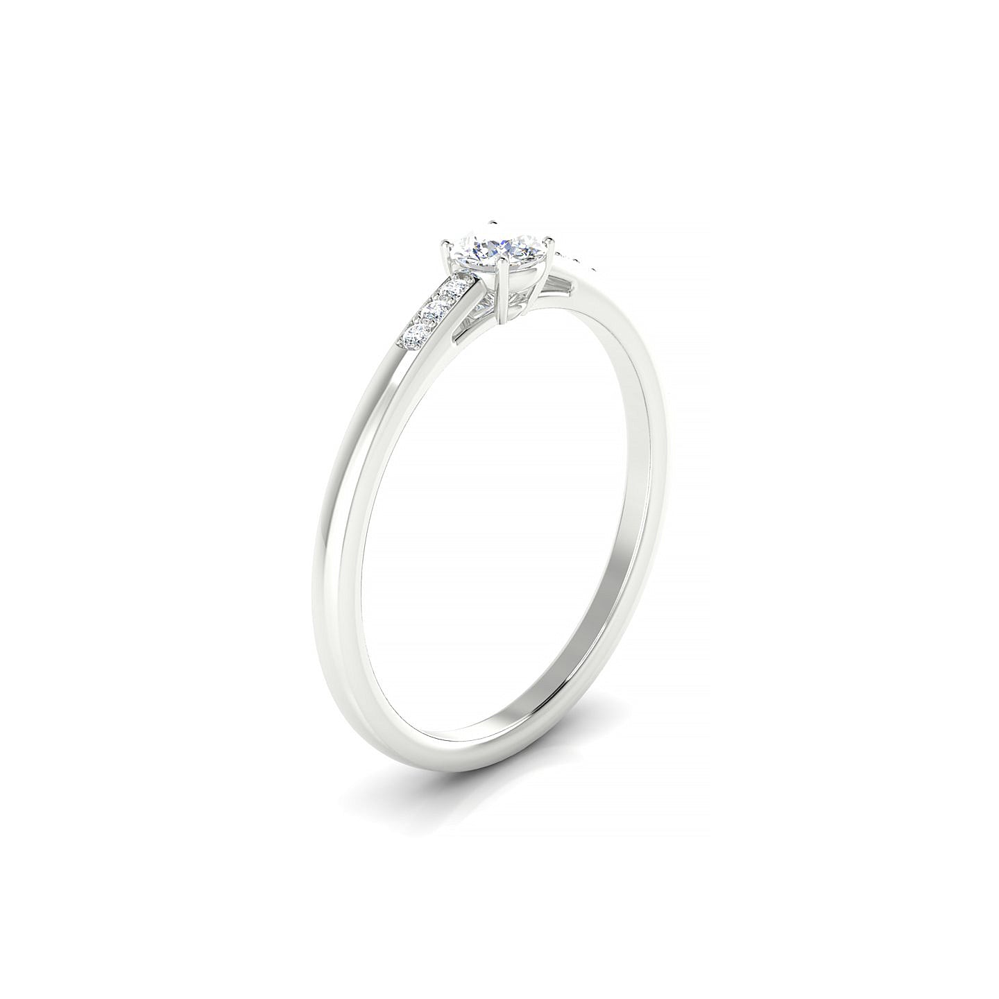 Exquisite | 18k White Gold 3.7 mm Round Diamond Ring