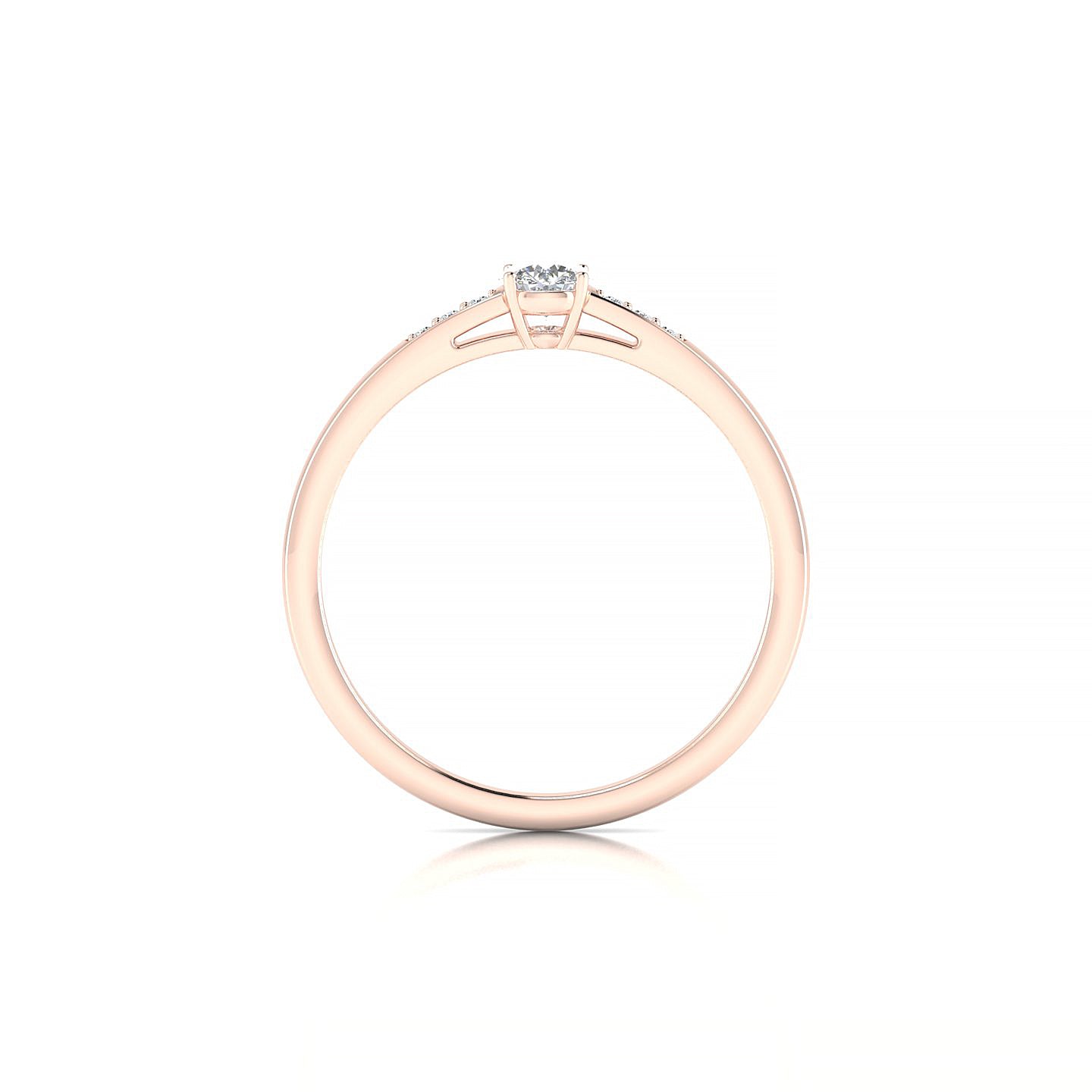 Exquisite | 18k Rose Gold 3.7 mm Round Diamond Ring
