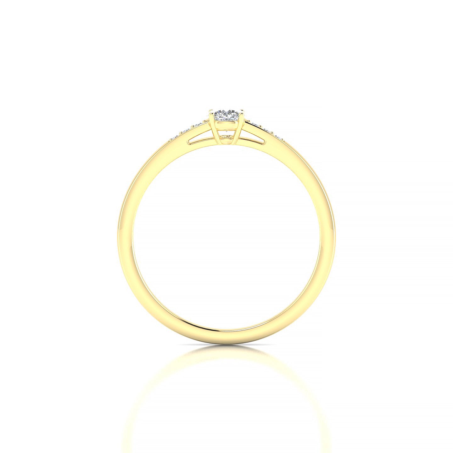 Exquisite | 18k Yellow Gold 3.7 mm Round Diamond Ring