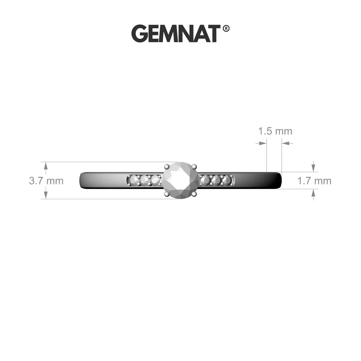 Exquisite | 18k Yellow Gold 3.7 mm Round Diamond Ring
