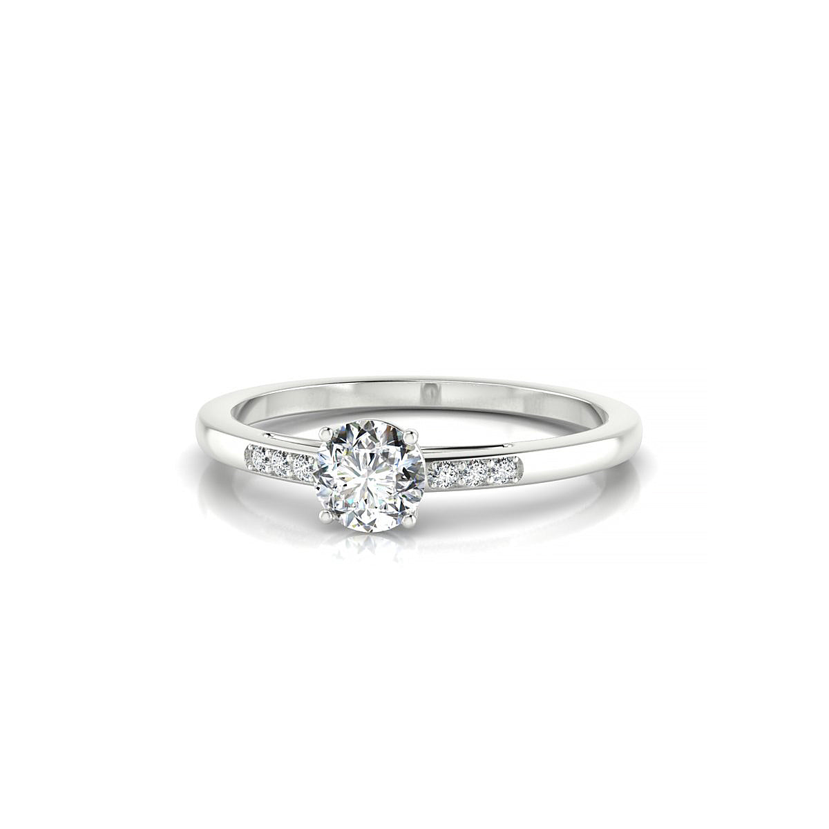 Exquisite | 18k White Gold 4.2 mm Round Diamond Ring