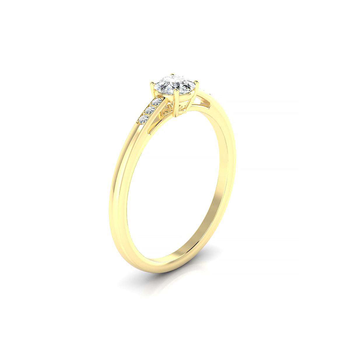 Exquisite | 18k Yellow Gold 4.2 mm Round Diamond Ring