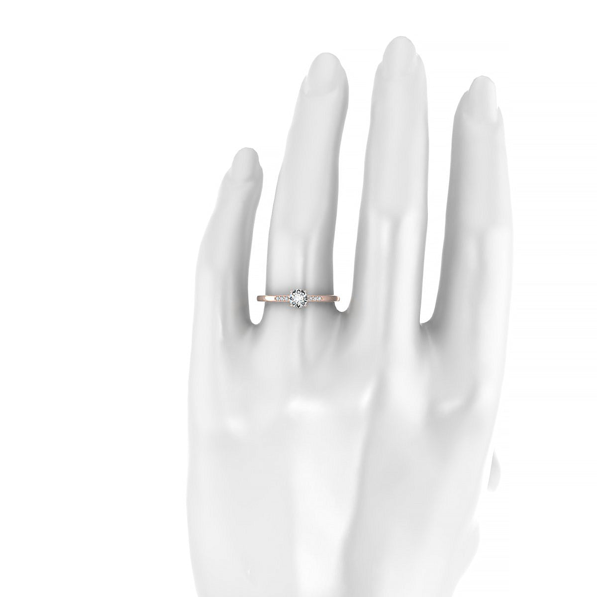 Exquisite | 18k Rose Gold 4.2 mm Round Diamond Ring