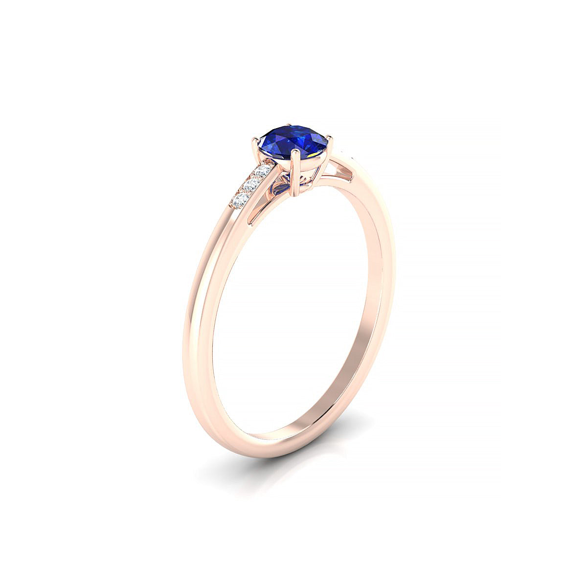 Exquisite | 18k Rose Gold 4.5 mm Round Sapphire Ring