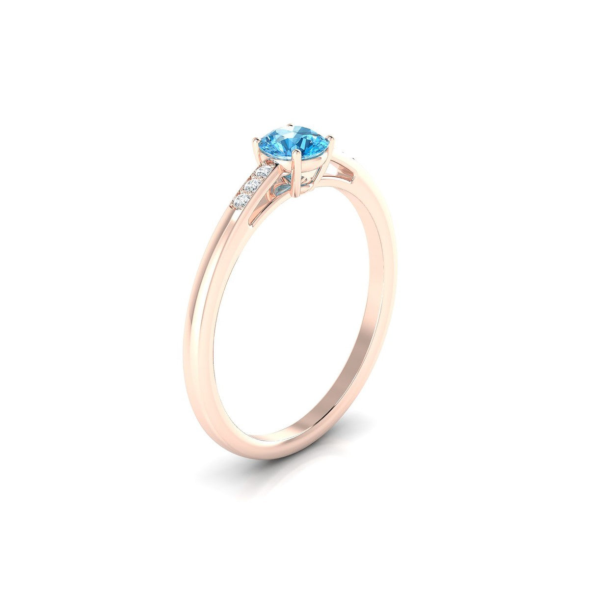 Exquisite | 18k Rose Gold 4.5 mm Round Topaz Ring