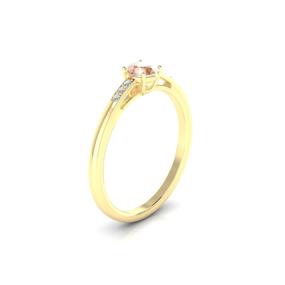 Exquisite | 18k Yellow Gold 4.5 mm Round Morganite Ring