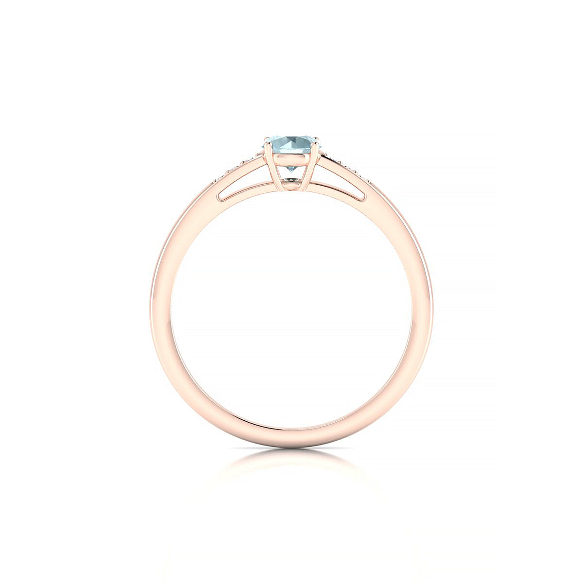 Exquisite | 18k Rose Gold 4.5 mm Round Aquamarine Ring
