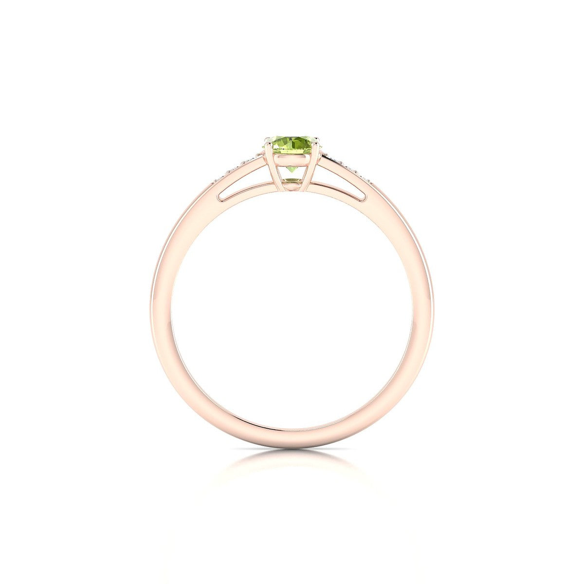 Exquisite | 18k Rose Gold 4.5 mm Round Peridot Ring