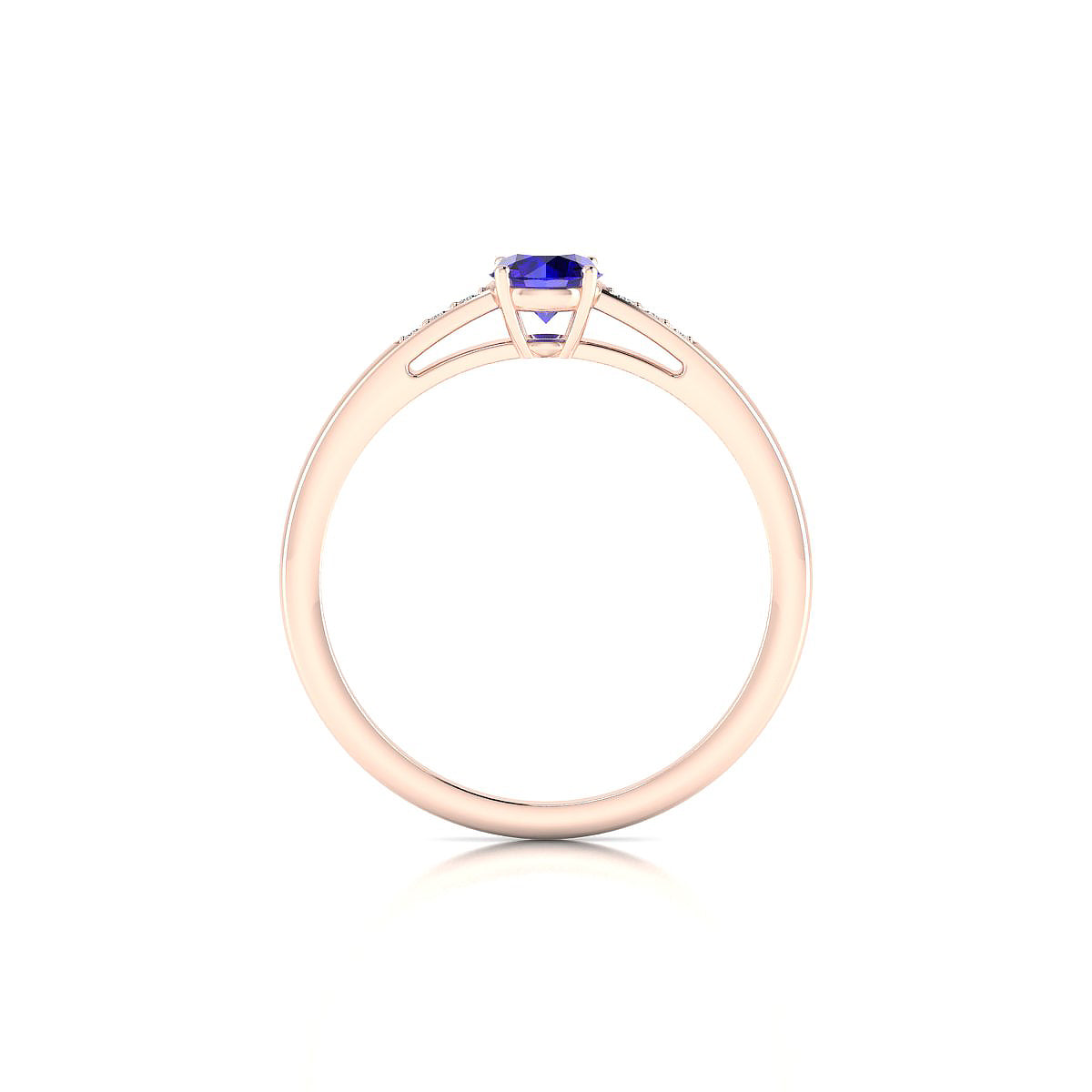 Exquisite | 18k Rose Gold 4.5 mm Round Tanzanite Ring