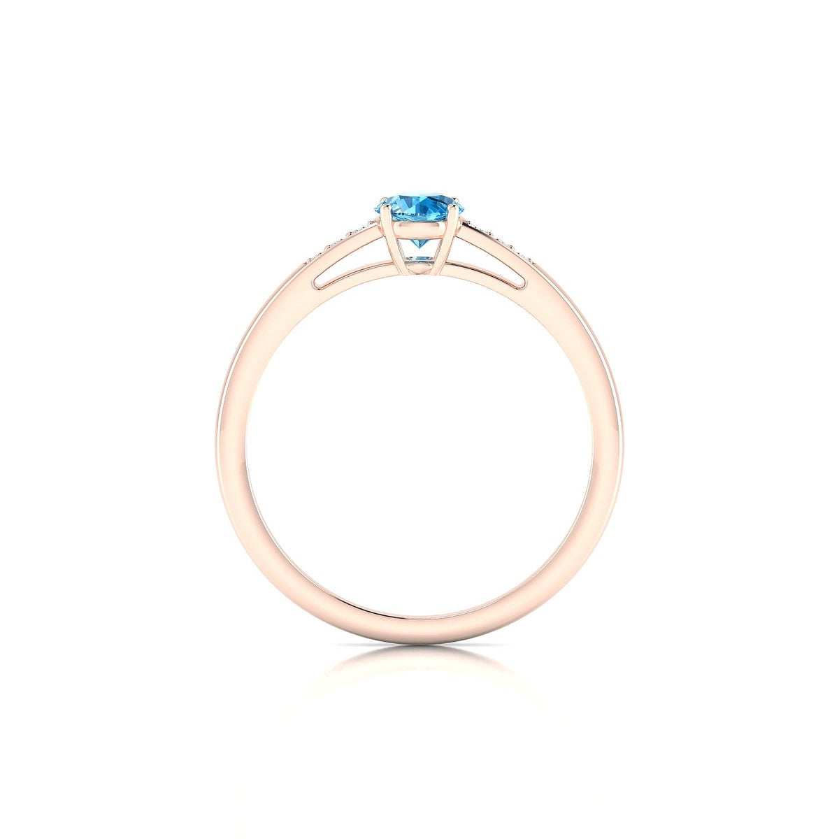 Exquisite | 18k Rose Gold 4.5 mm Round Topaz Ring