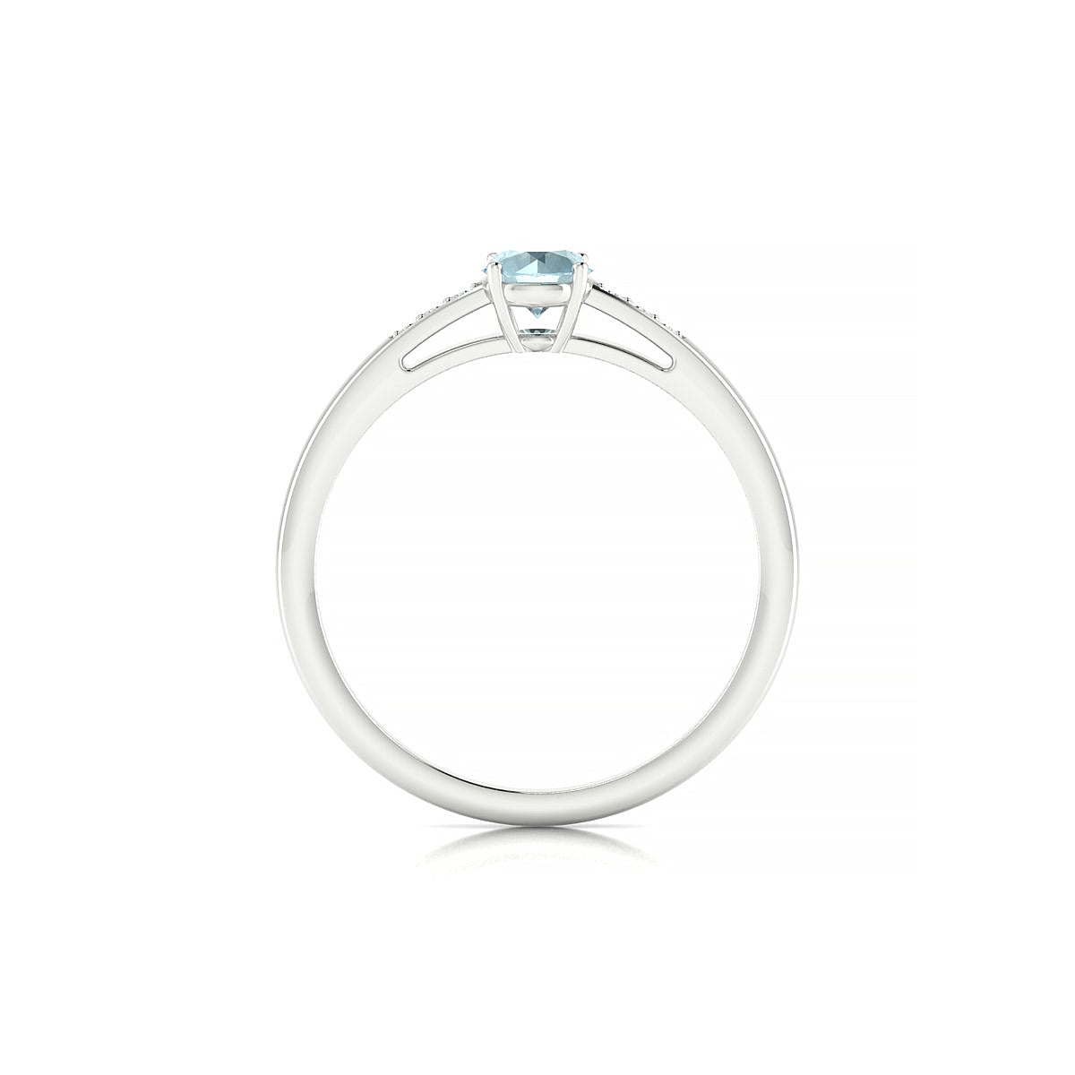 Exquisite | 18k White Gold 4.5 mm Round Aquamarine Ring