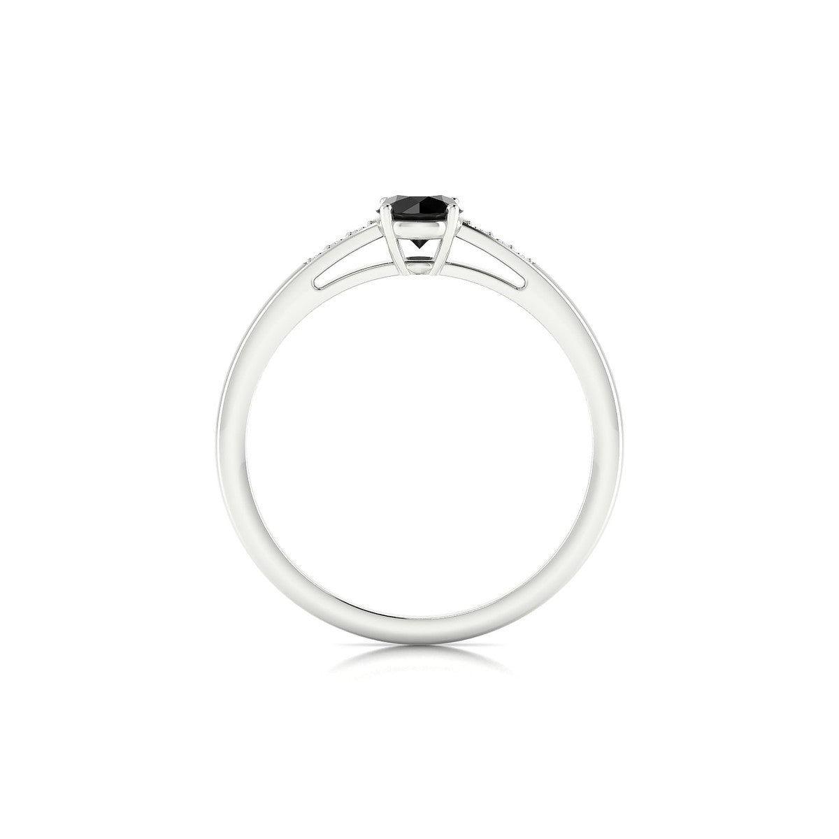 Exquisite | 18k White Gold 4.5 mm Round Black Diamond Ring