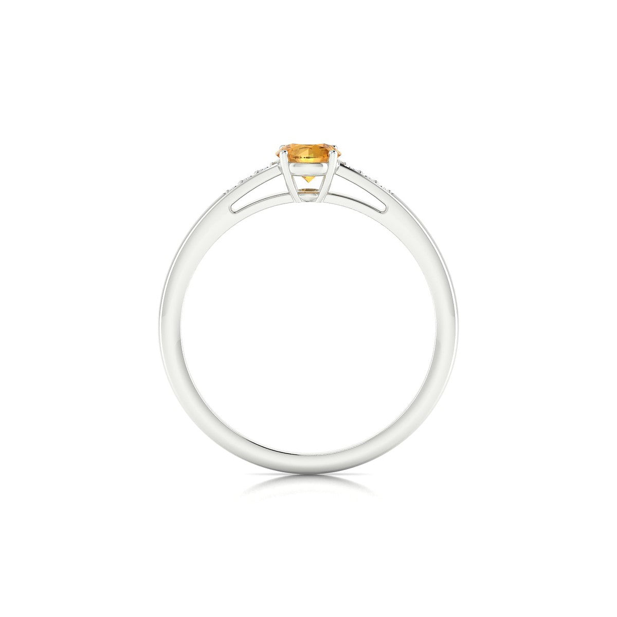 Exquisite | 18k White Gold 4.5 mm Round Citrine Ring