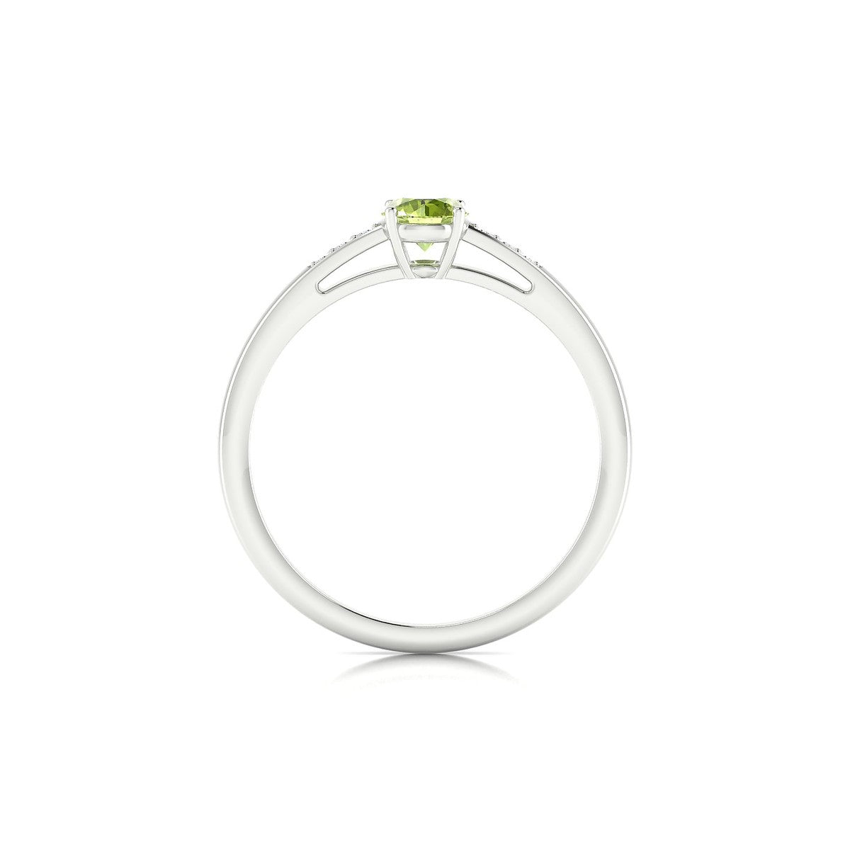 Exquisite | 18k White Gold 4.5 mm Round Peridot Ring