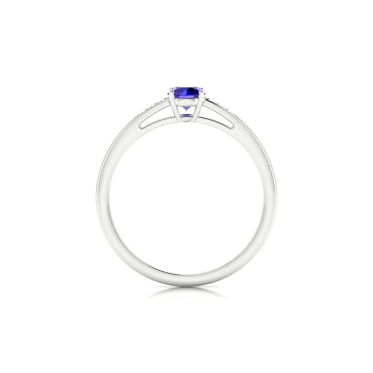Exquisite | 18k White Gold 4.5 mm Round Tanzanite Ring