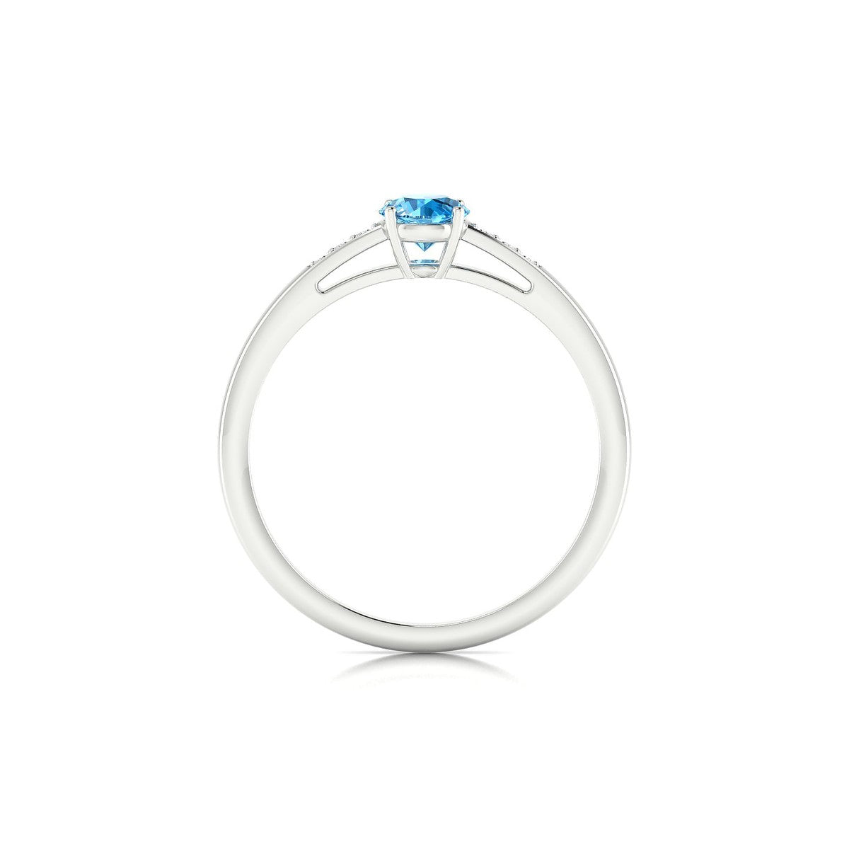 Exquisite | 18k White Gold 4.5 mm Round Topaz Ring