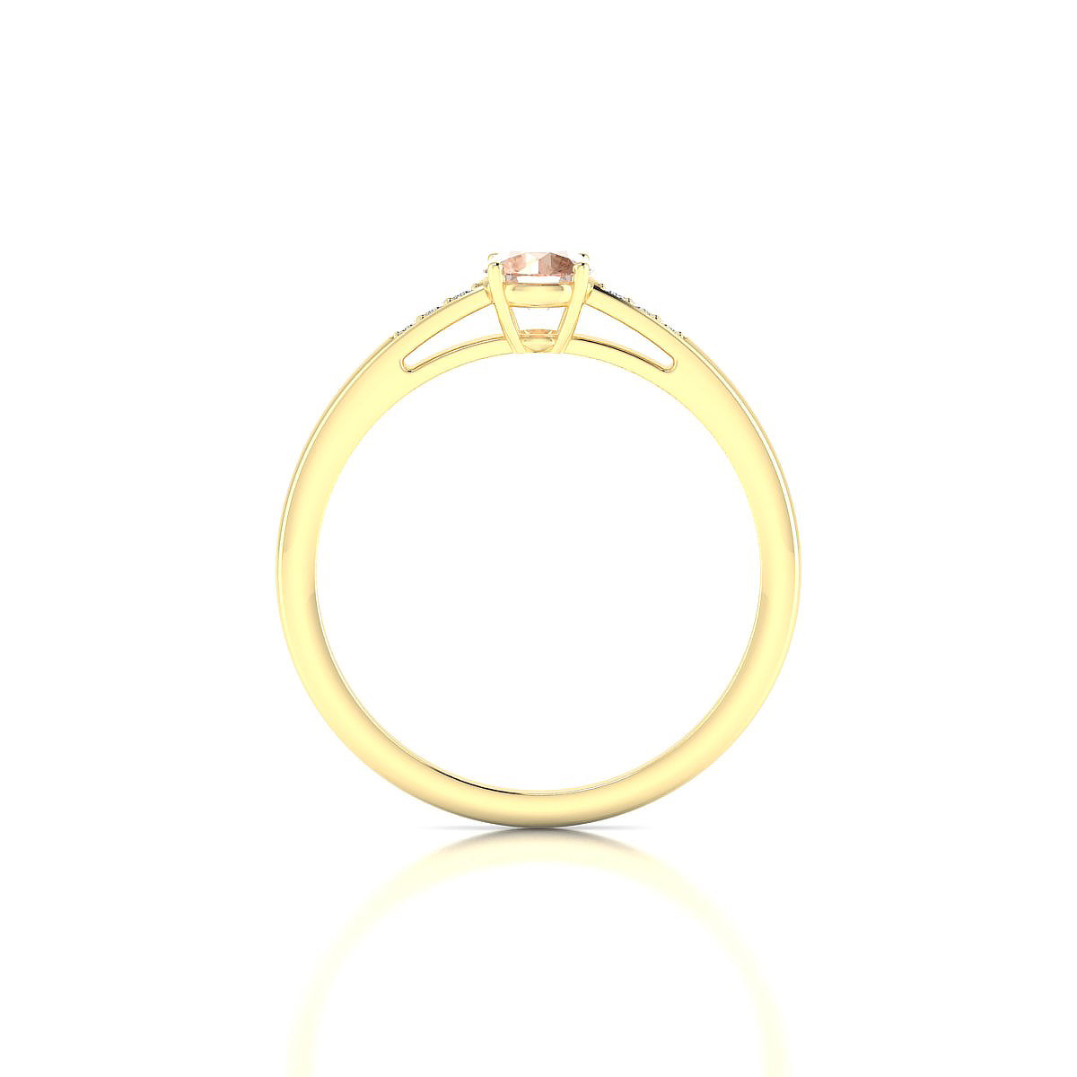 Exquisite | 18k Yellow Gold 4.5 mm Round Morganite Ring