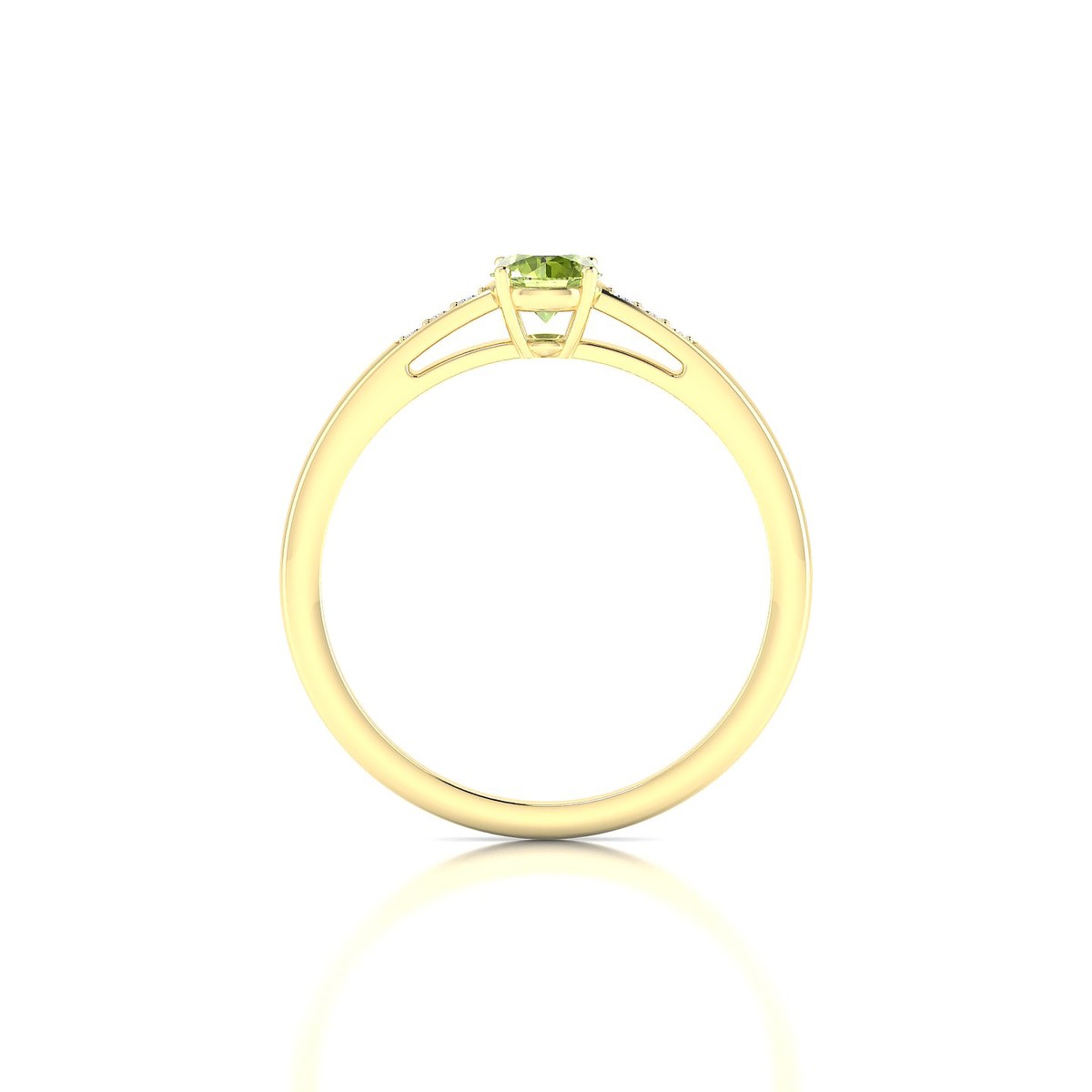 Exquisite | 18k Yellow Gold 4.5 mm Round Peridot Ring