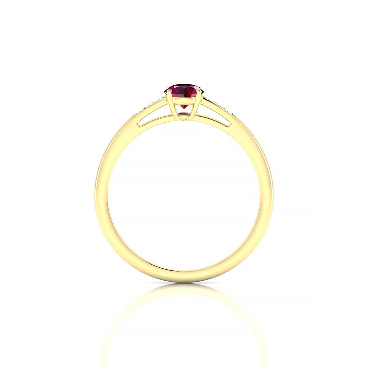 Exquisite | 18k Yellow Gold 4.5 mm Round Ruby Ring