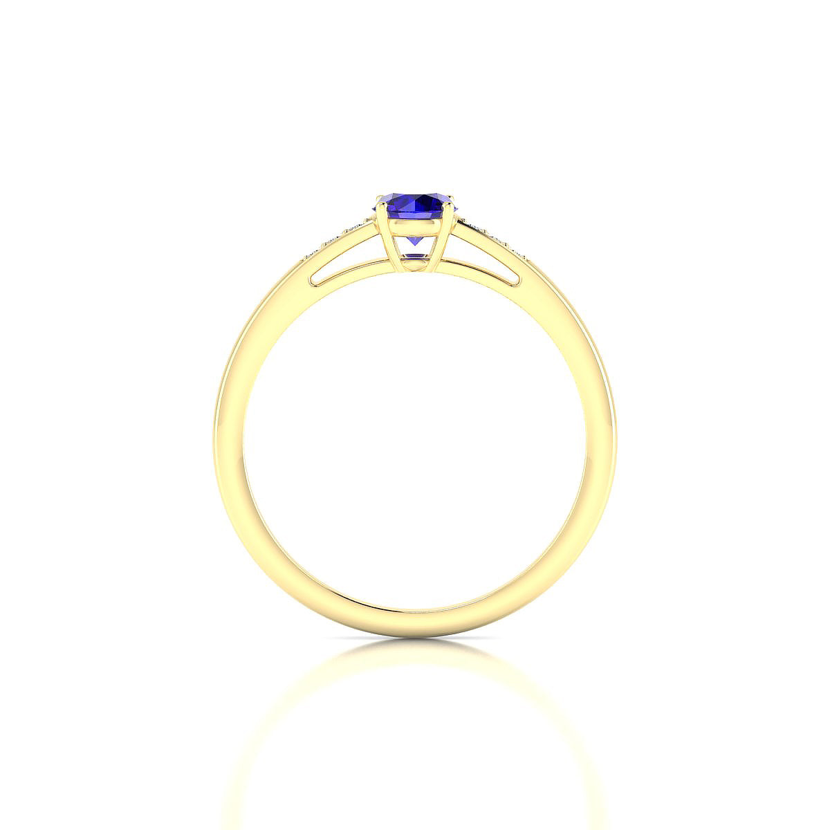Exquisite | 18k Yellow Gold 4.5 mm Round Tanzanite Ring