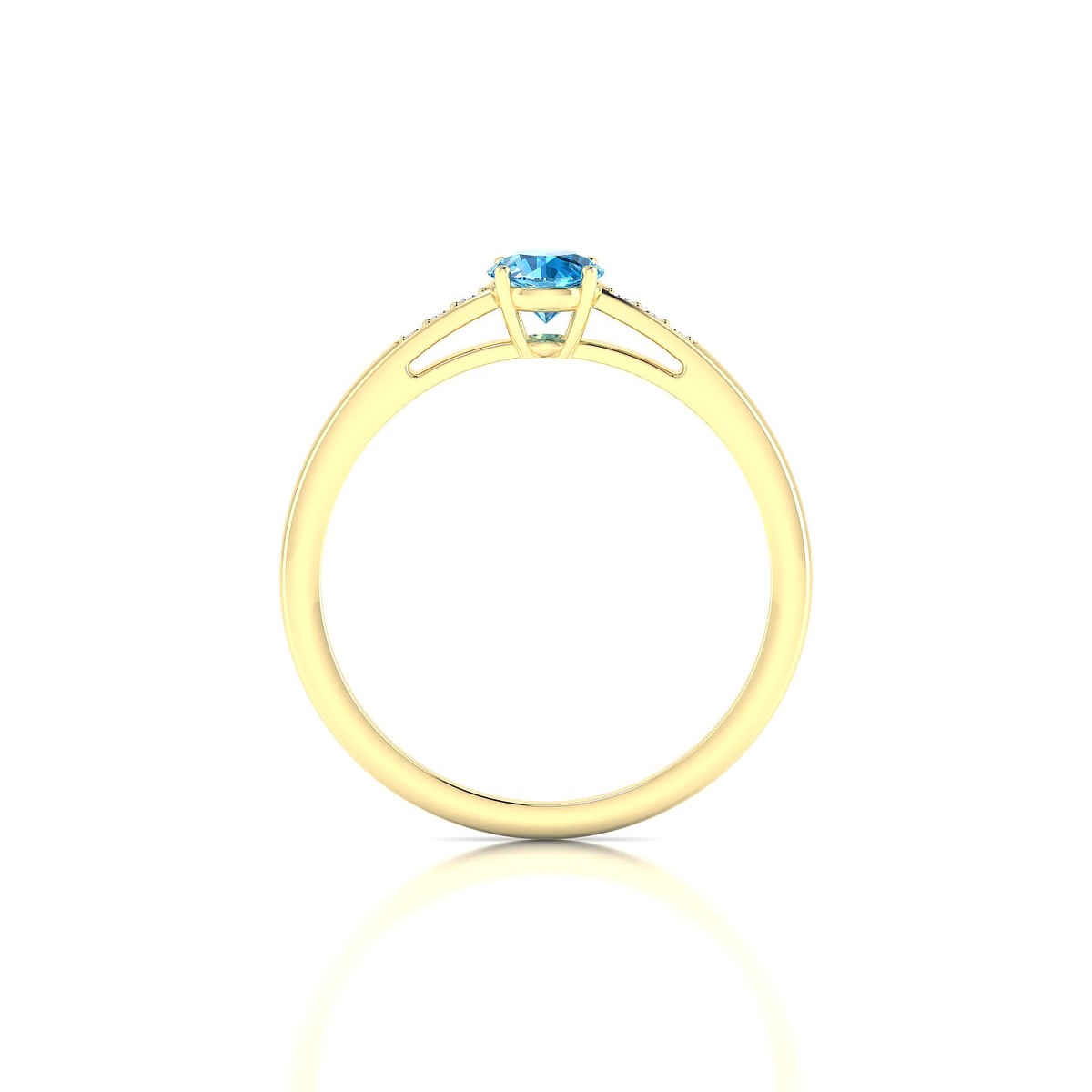 Exquisite | 18k Yellow Gold 4.5 mm Round Topaz Ring