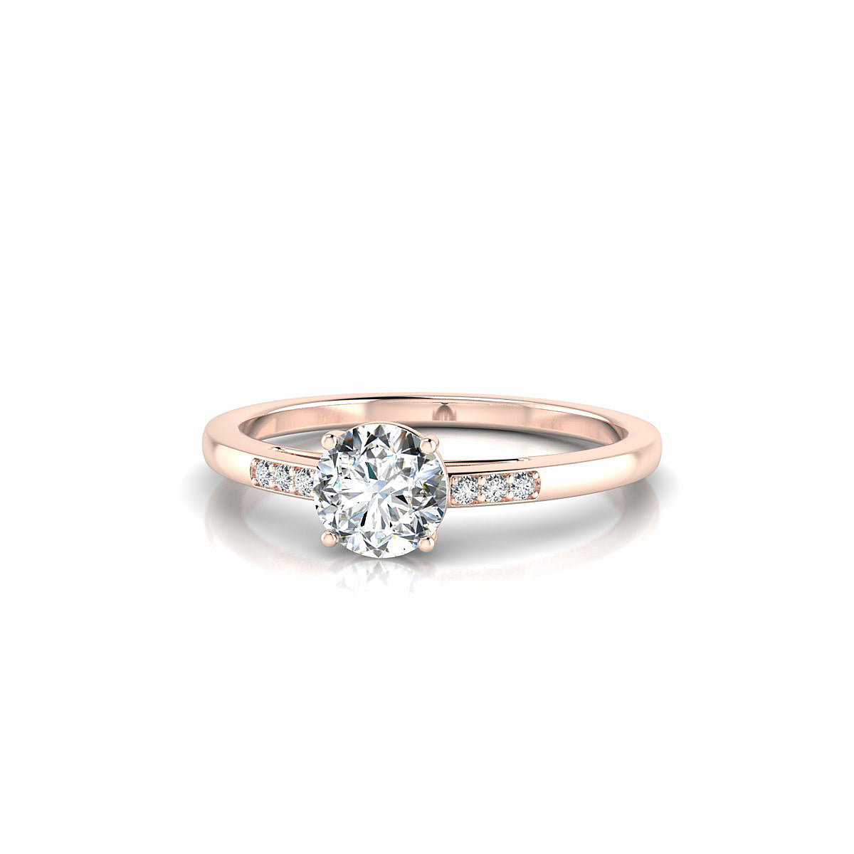 Exquisite | 18k Rose Gold 5.2 mm Round Diamond Ring