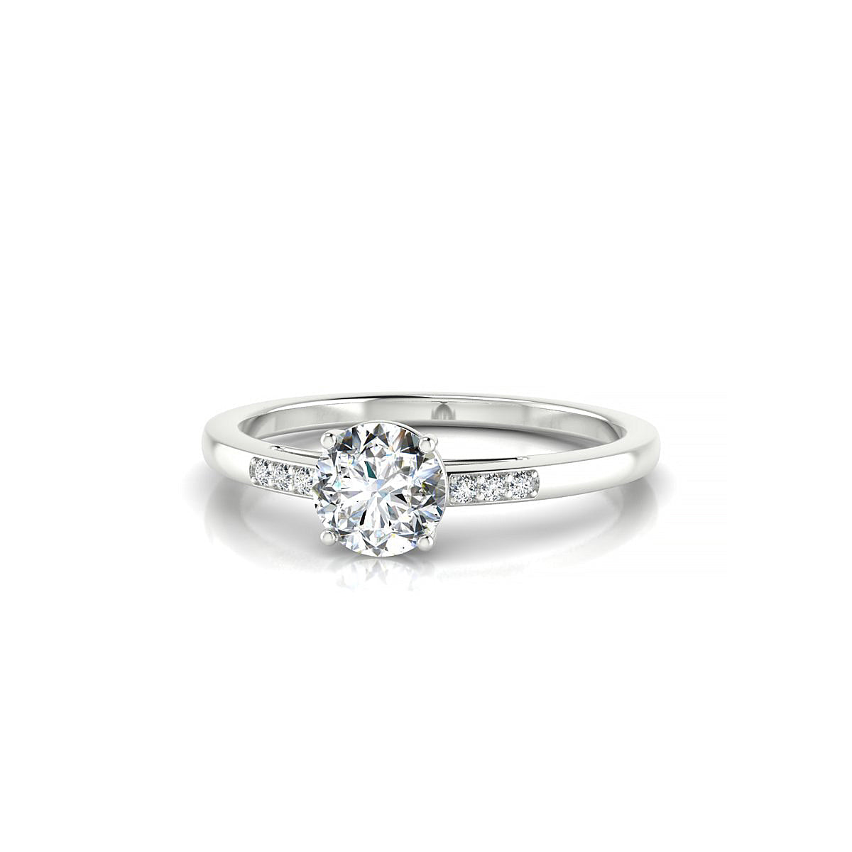 Exquisite | 18k White Gold 5.2 mm Round Diamond Ring