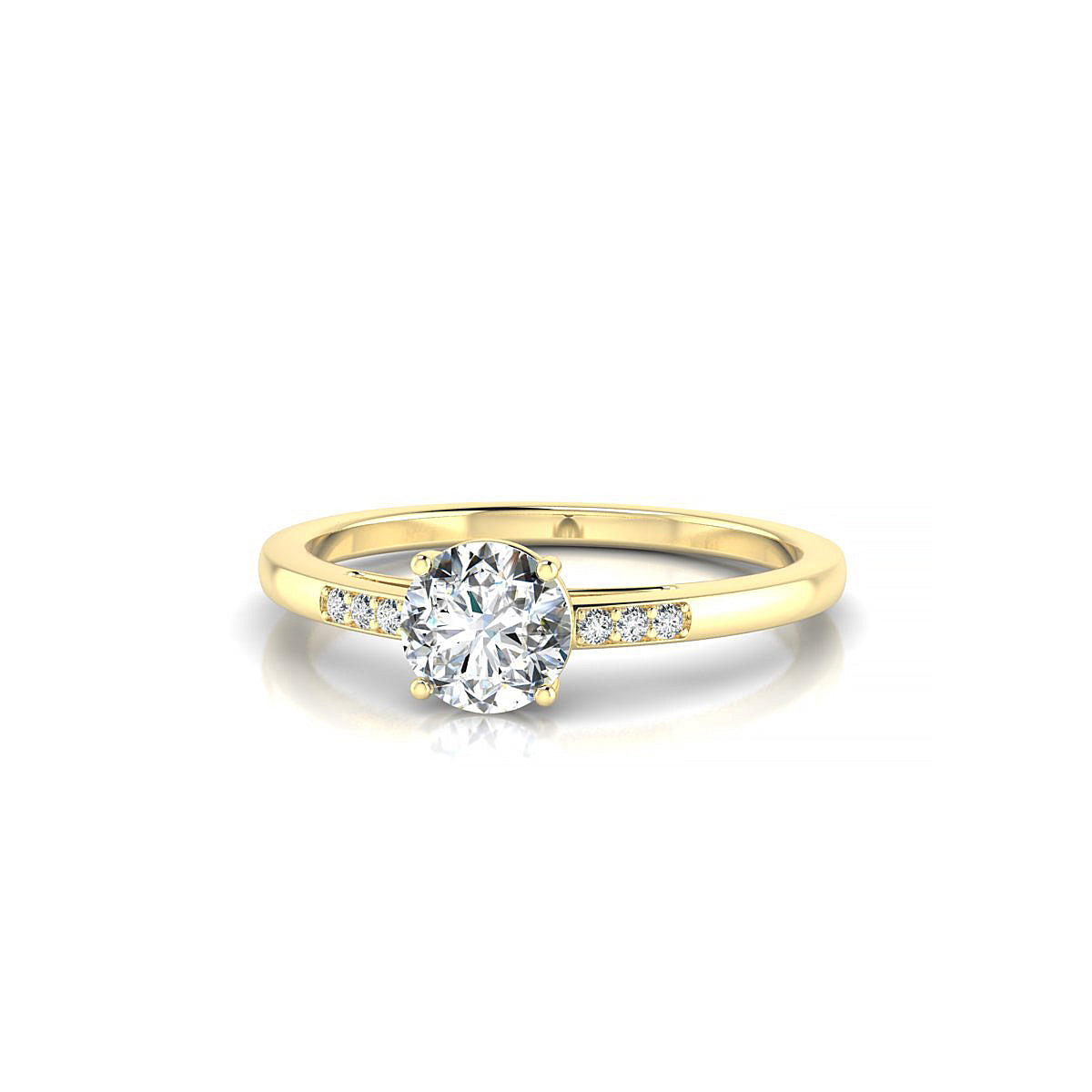 Exquisite | 18k Yellow Gold 5.2 mm Round Diamond Ring