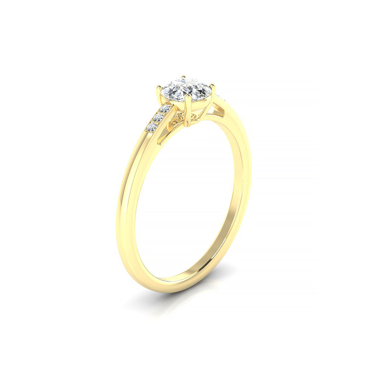 Exquisite | 18k Yellow Gold 5.2 mm Round Diamond Ring