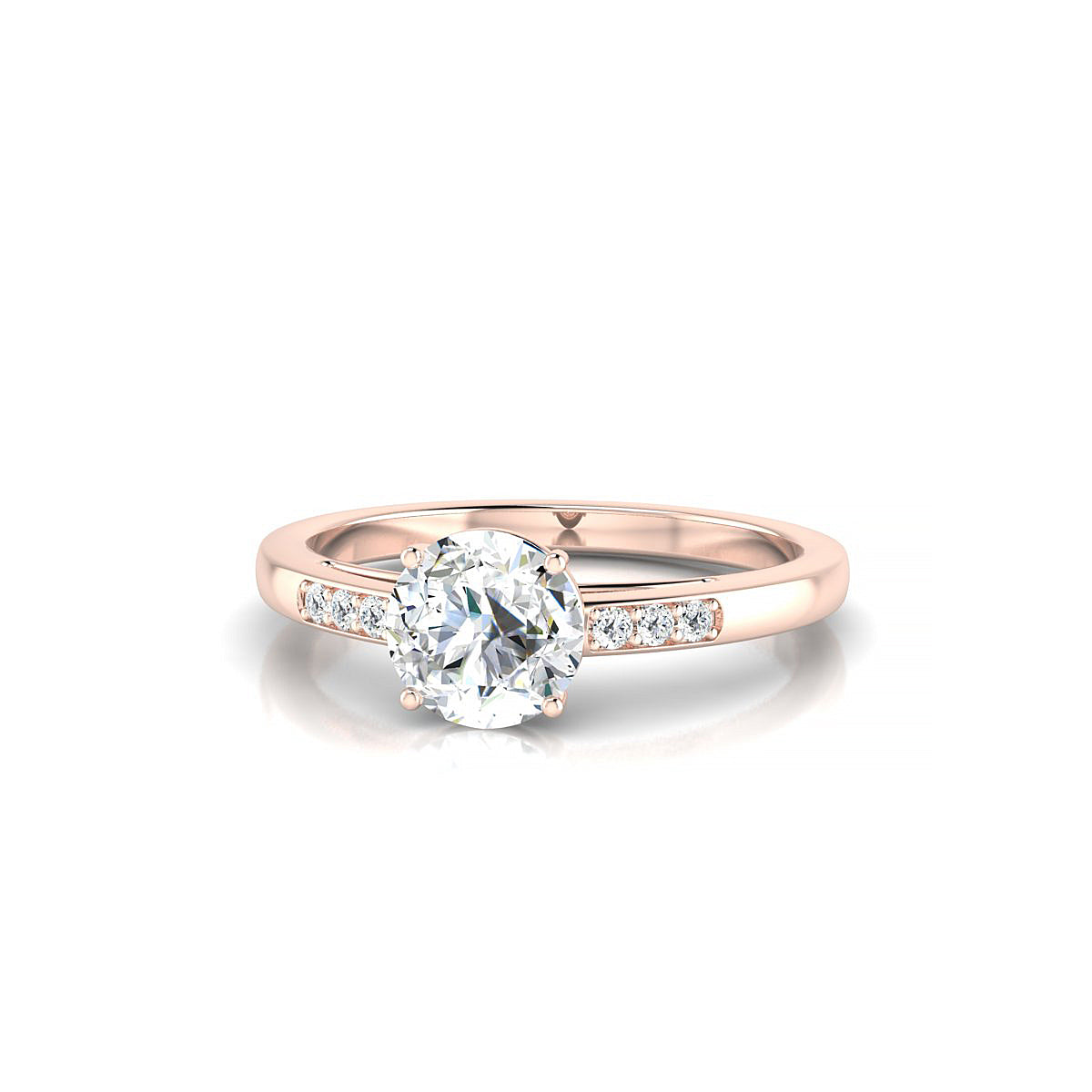 Exquisite | 18k Rose Gold 5.7 mm Round Diamond Ring