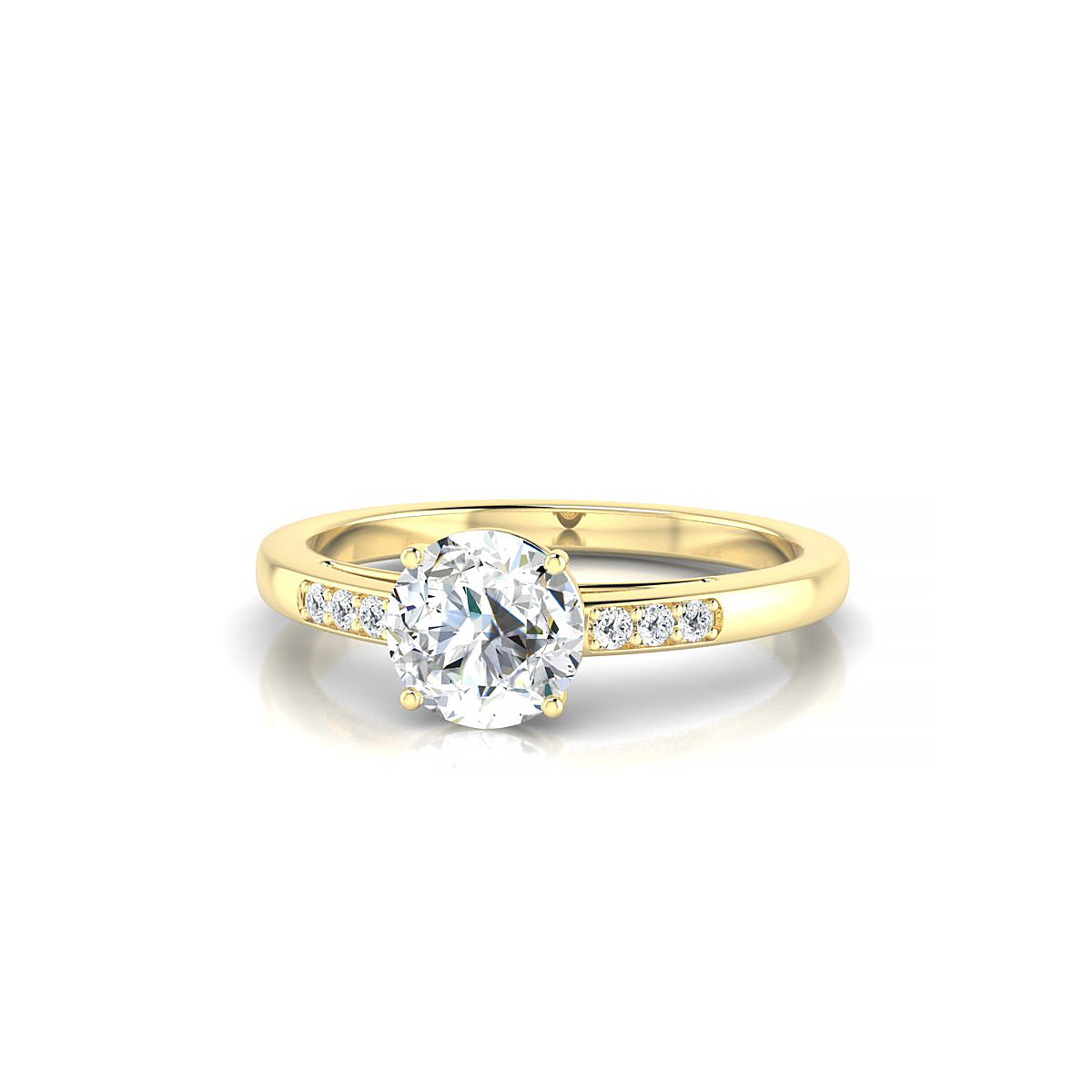 Exquisite | 18k Yellow Gold 5.7 mm Round Diamond Ring