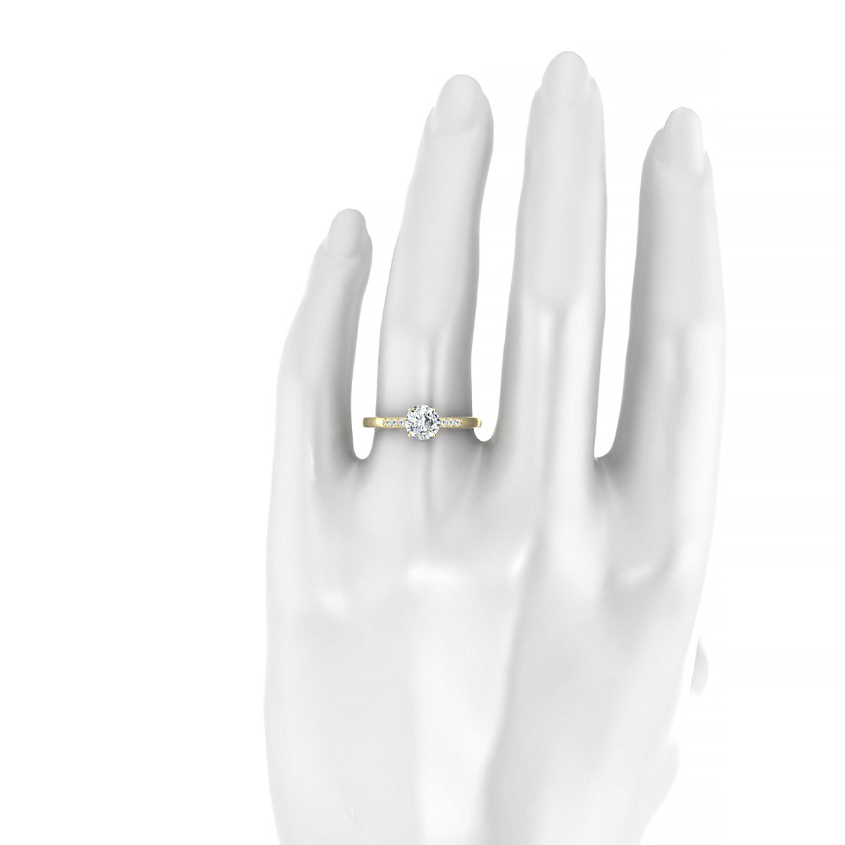Exquisite | 18k Yellow Gold 5.7 mm Round Diamond Ring