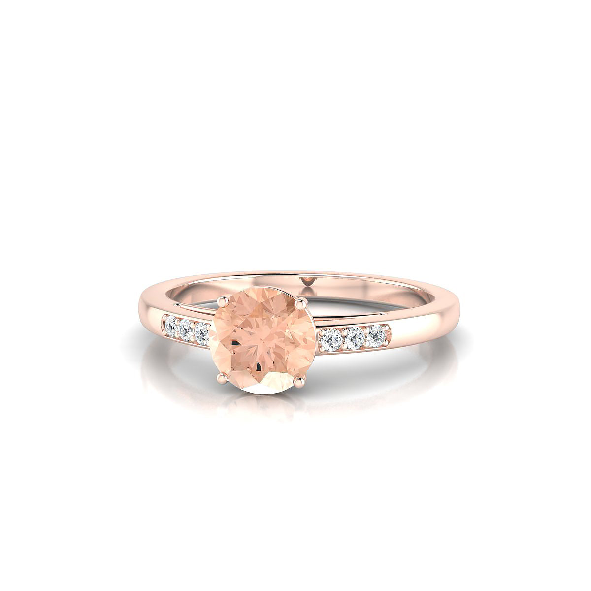 Exquisite | 18k Rose Gold 6 mm Round Morganite Ring